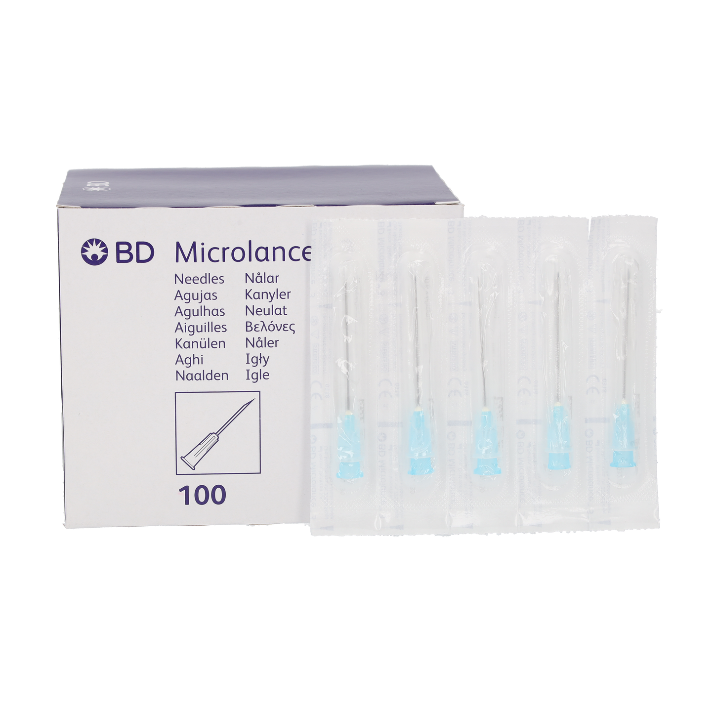 B & D Microlance 3 Needles Blue 23g x 1.5 Inch - Thin wall x 100 - 