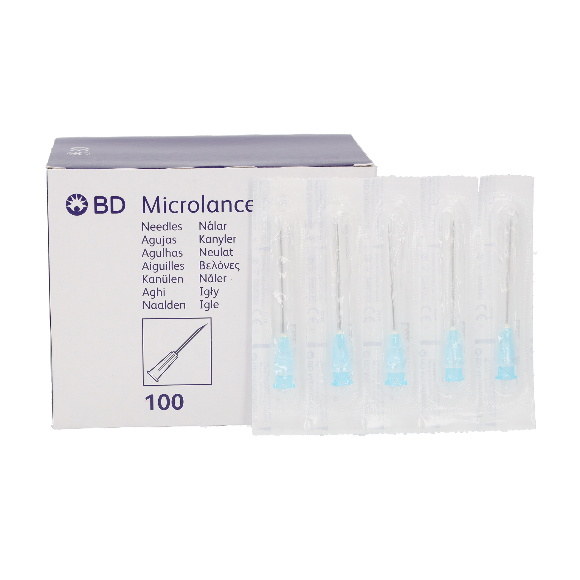 B & D Microlance 3 Needles Blue 23g x 1.5 Inch - Thin wall x 100 - 