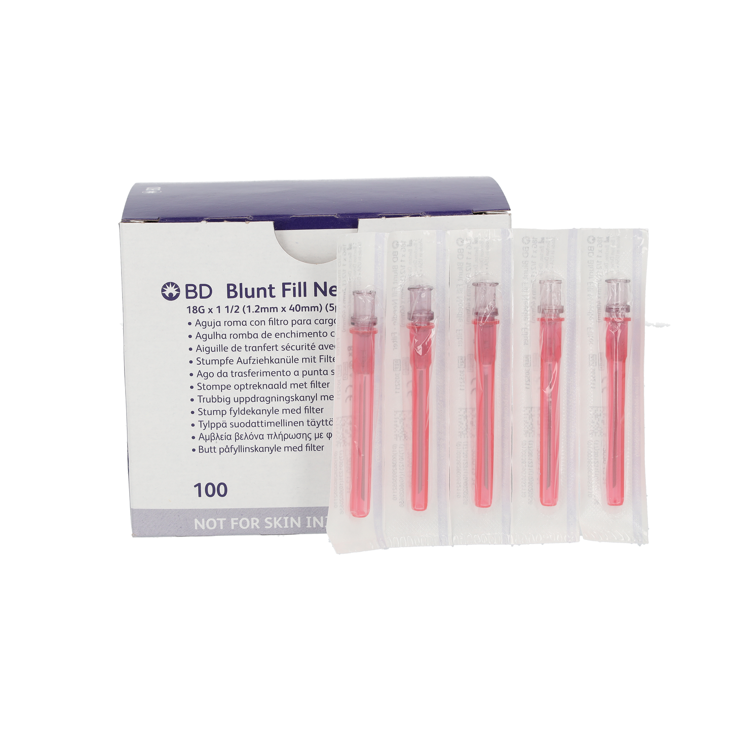 BD Blunt Filter Needle with Filter - 18G x 1.5" Sterile (Pack of 100) - 