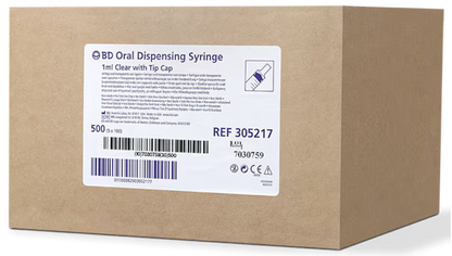 BD 1ml Clear Oral Syringe - Box of 100 - 