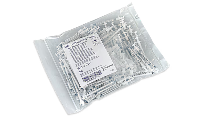 BD 1ml Clear Oral Syringe - Box of 100 - 