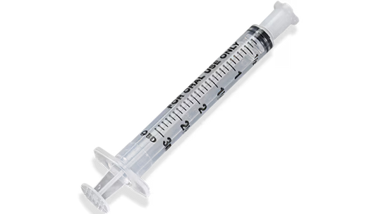 BD® Oral Syringe, 3 mL Clear with Tip Cap - Bag of 100 - 