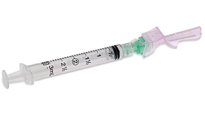 BD Eclipse Needle 21G x 1 1/2" With Detachable 3ml BD Luer-Lok Syringe - Box of 50