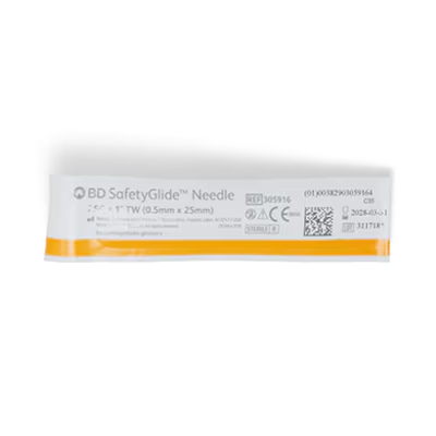 BD SafetyGlide Needle 25G x 1" - Box of 50