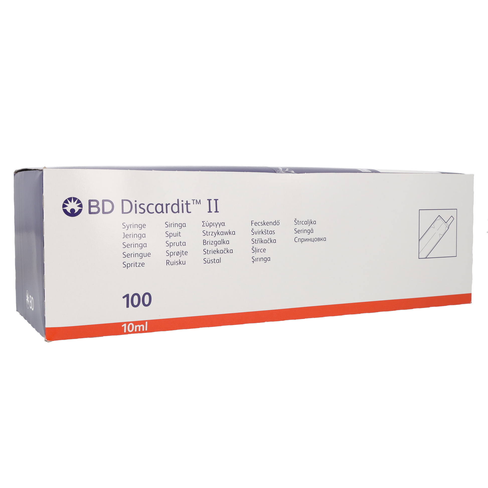 BD Discardit 10ml Eccentric Tip Syringe, 2 Piece x 100 - Becton Dickinson