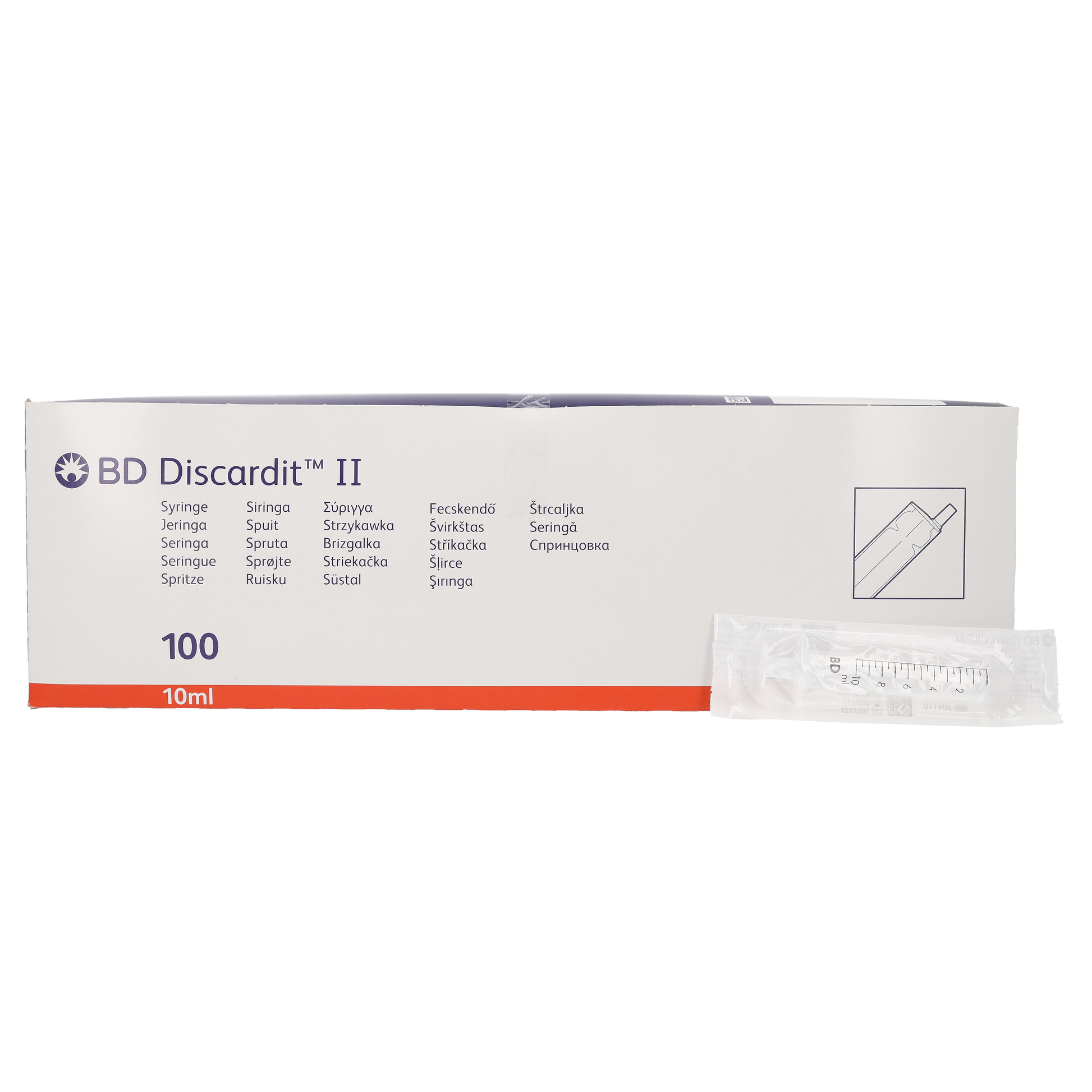 BD Discardit 10ml Eccentric Tip Syringe, 2 Piece x 100 - Becton Dickinson