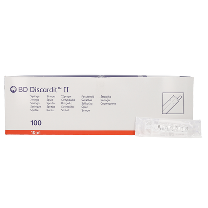 BD Discardit 10ml Eccentric Tip Syringe, 2 Piece x 100 - Becton Dickinson