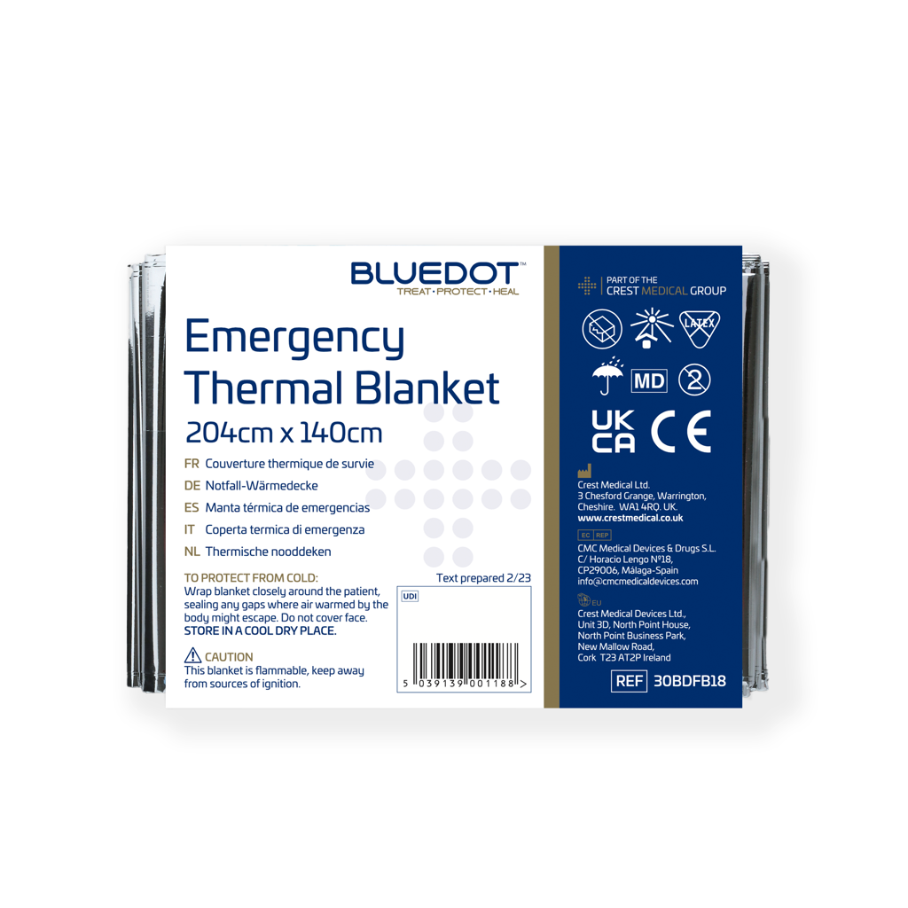 Emergency Foil Space Blanket - 204 x 140cm - Medium - 