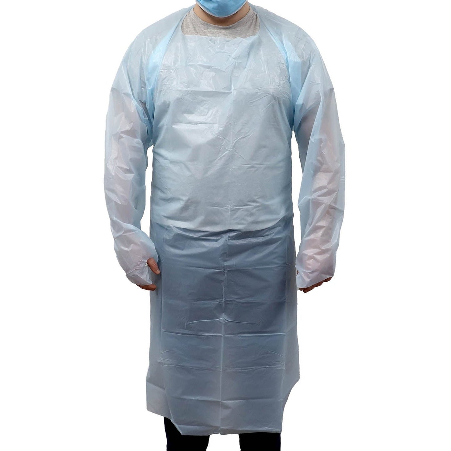 Blue Thumb Loop Examination Gowns - Pack of 10 - CLEARANCE due to short date