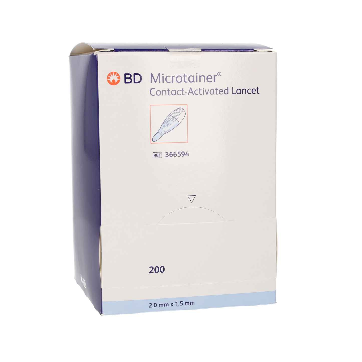 BD Microtainer Contact Activated Lancet - Blue - Box of 200 - Becton Dickinson