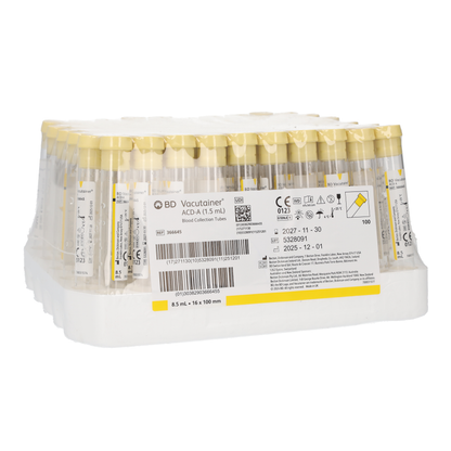 BD Vacutainer Glass ACD Solution A tube 8.5ml (Yellow) x 100