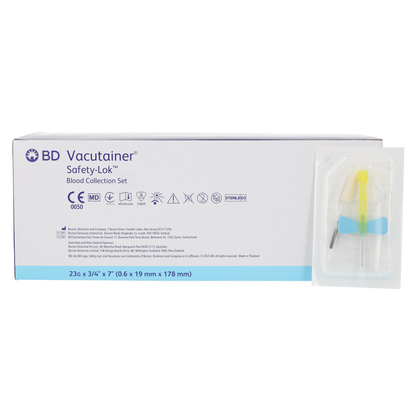 BD Vacutainer Safety Lok Blood Set 23g x 7" Tubing x 50 - Becton Dickinson