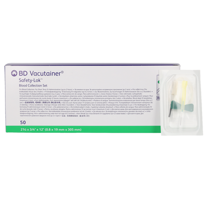 BD Vacutainer Safety Lok Blood Set 21g x 12" Tubing x 50