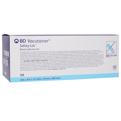 BD Safety-Lok Blood Set 23g x 0.75 x 50 Luer Adaptor 12 Tubing - Becton Dickinson