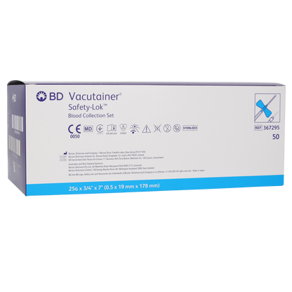 BD Safety-Lok Blood Set 25g x 0.75 x 50 With Luer Adaptor 7 Tubing - Becton Dickinson