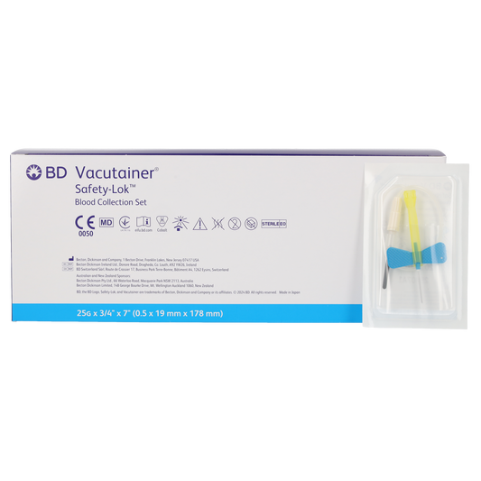 BD Safety-Lok Blood Set 25g x 0.75 x 50 With Luer Adaptor 7 Tubing - Becton Dickinson