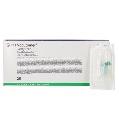 BD Safety-Lok Blood Collection Set 21g x 0.75" 7" Tubing with Holder x 25 - 