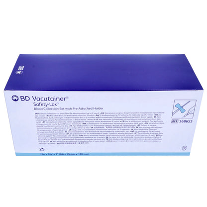 BD Vacutainer Safety Lok Blood Set 23g x 7" Tubing x 25 - 