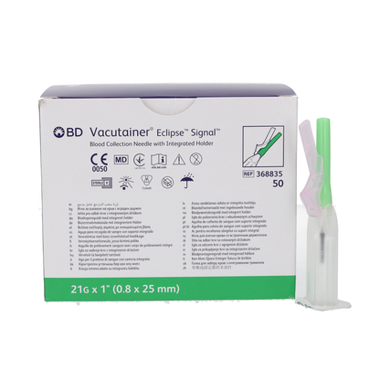 BD Vacutainer Eclipse Blood Collection Needle - Green 21g 1in - pack of 50 - 