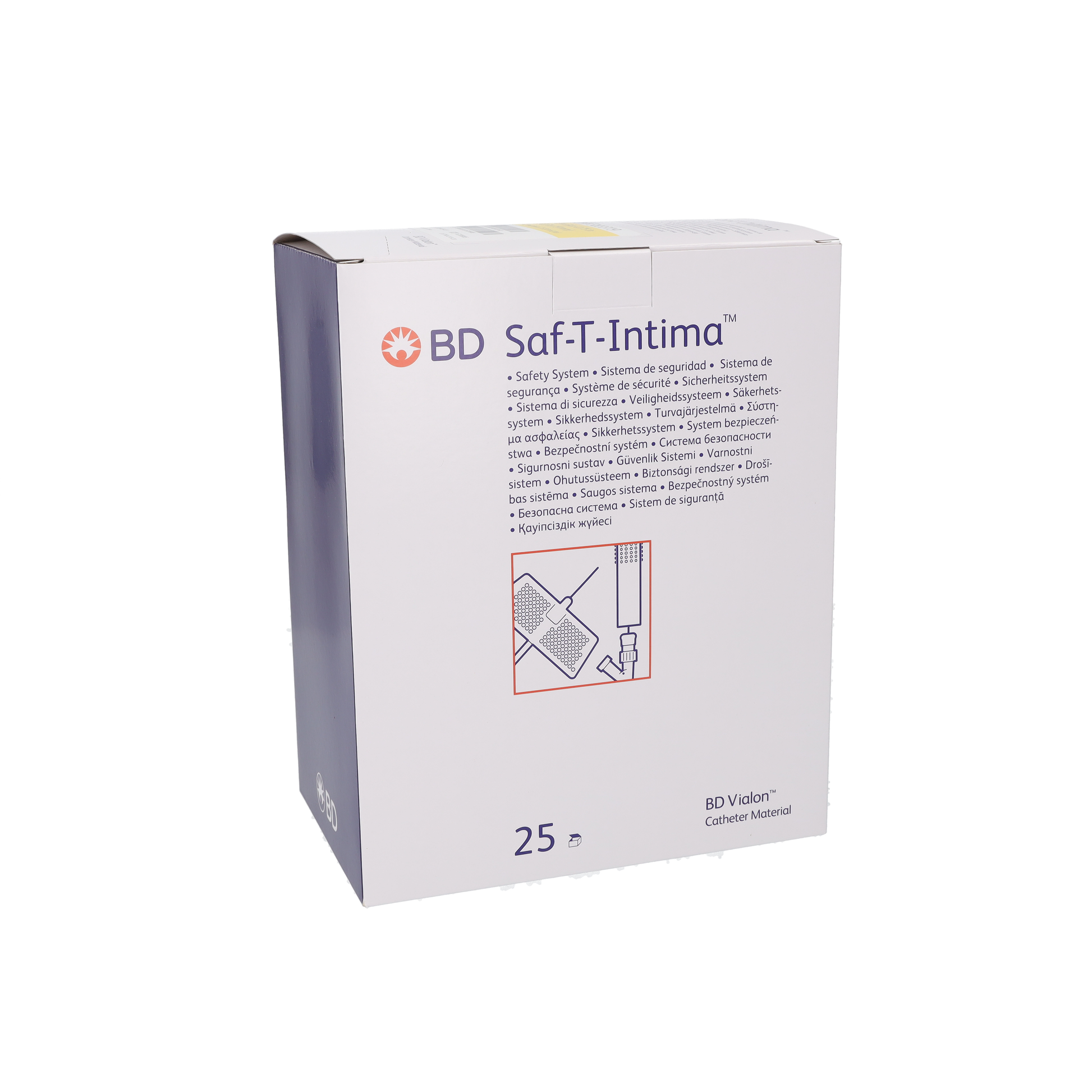 Saf-T-Intima Close with Y adapter 24G x 0.75" - Box of 25 - Becton Dickinson