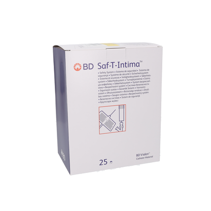 Saf-T-Intima Close with Y adapter 24G x 0.75" - Box of 25 - Becton Dickinson