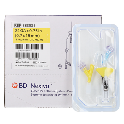 Nexiva Dual Port With Q Style - 24GA 0.75- Box of 20 - Becton Dickinson