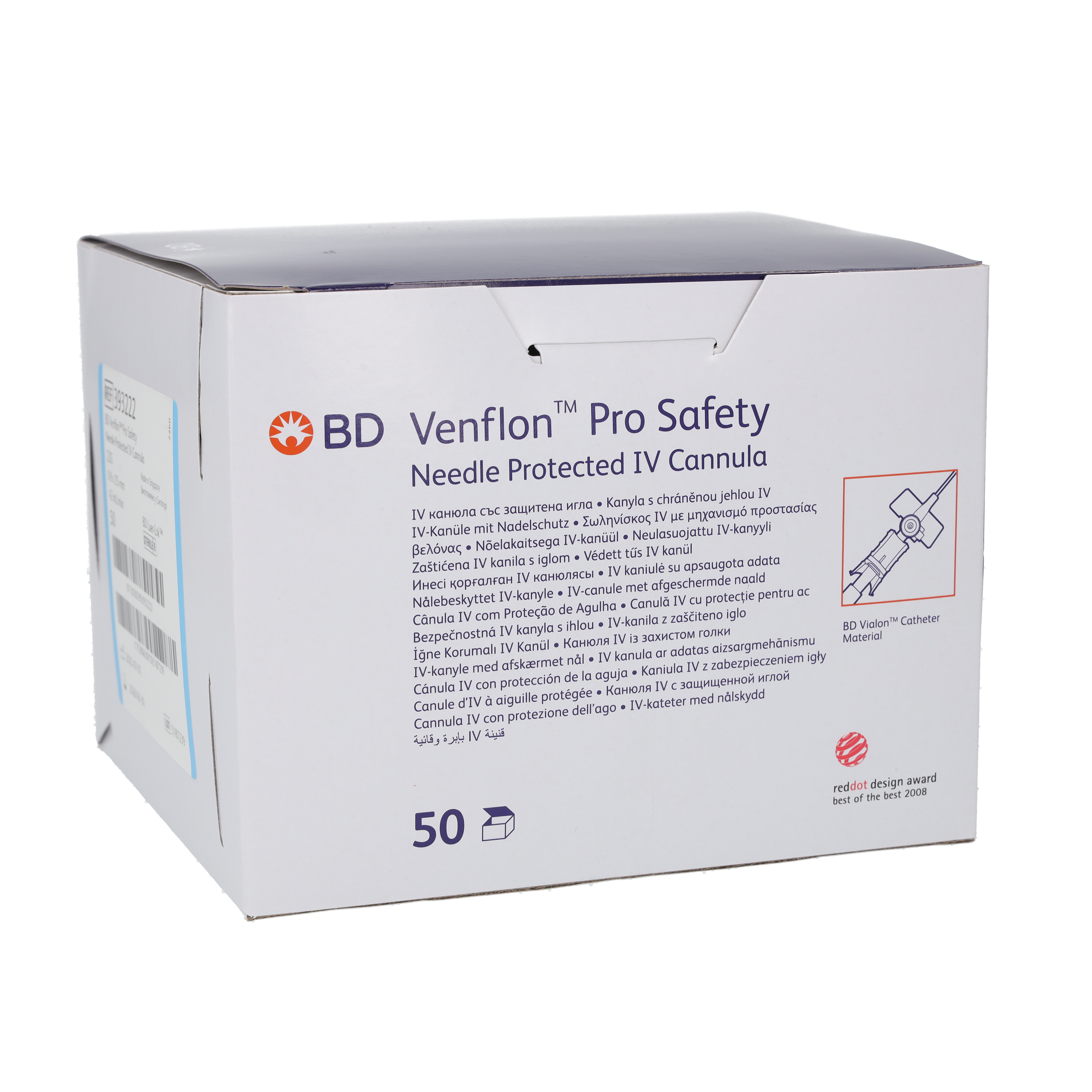 BD Venflon Pro Safety™  22g x 25mm, Blue - Box of 50 - 