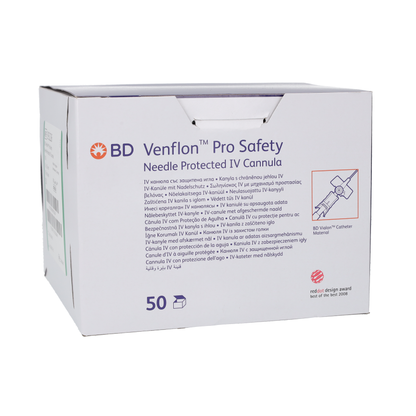 BD Venflon Pro IV Catheter - 18g 32mm Ported & Winged x 50 - Becton Dickinson