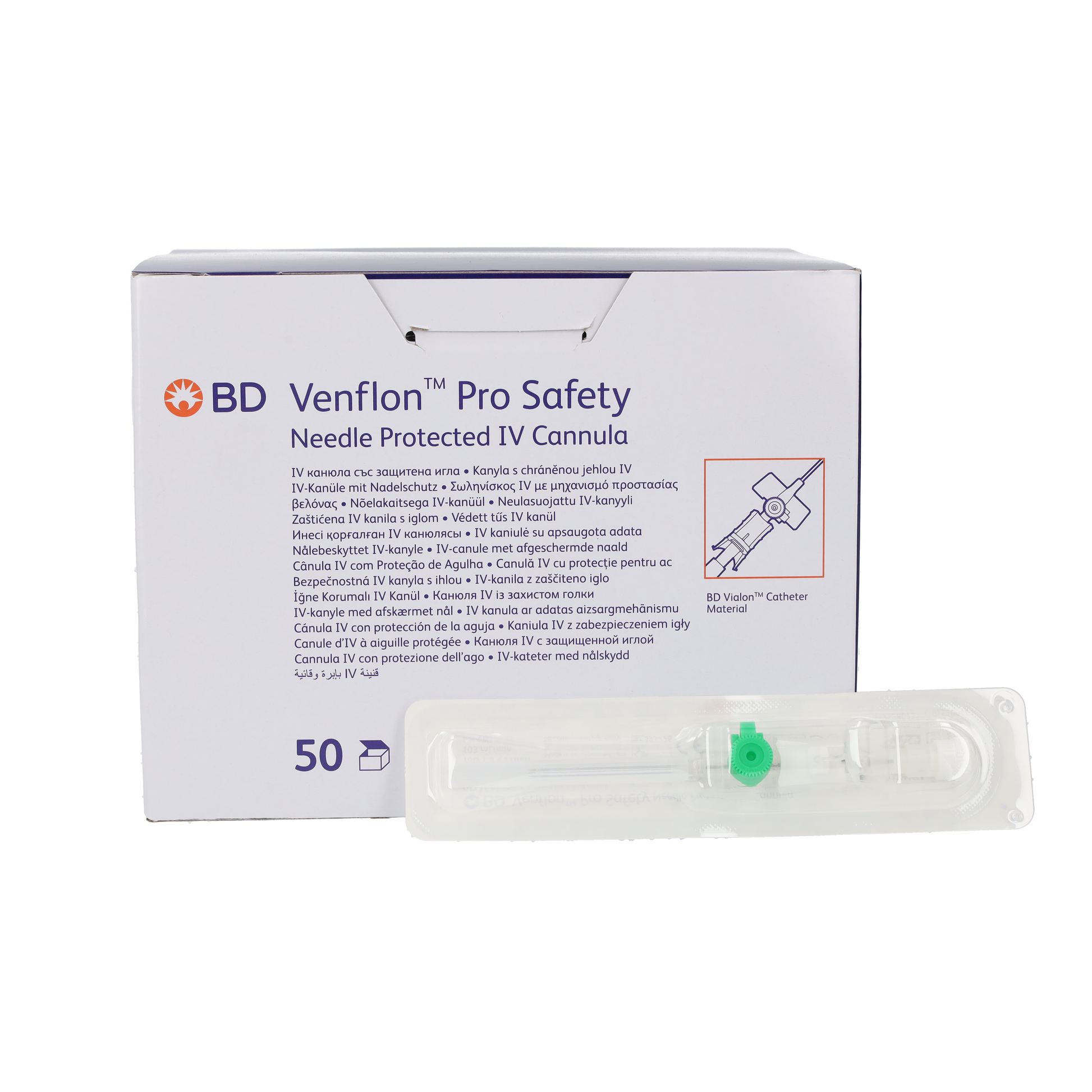 BD Venflon Pro IV Catheter - 18g 32mm Ported & Winged x 50 - Becton Dickinson