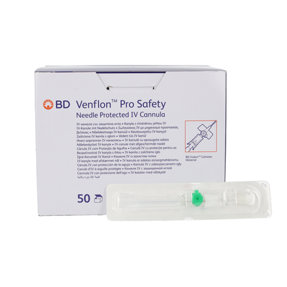 BD Venflon Pro IV Catheter - 18g 32mm Ported & Winged x 50 - Becton Dickinson