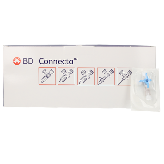 BD Connecta stopcock 3-way - Blue - Box of 100 - 