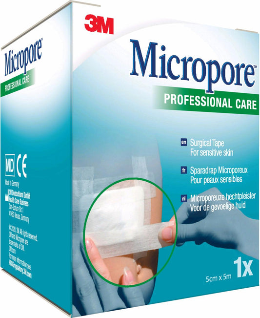 3M™ Micropore™ Medical Tape 1530P-1S, 50 mm x 5 m - Box of 6 - 