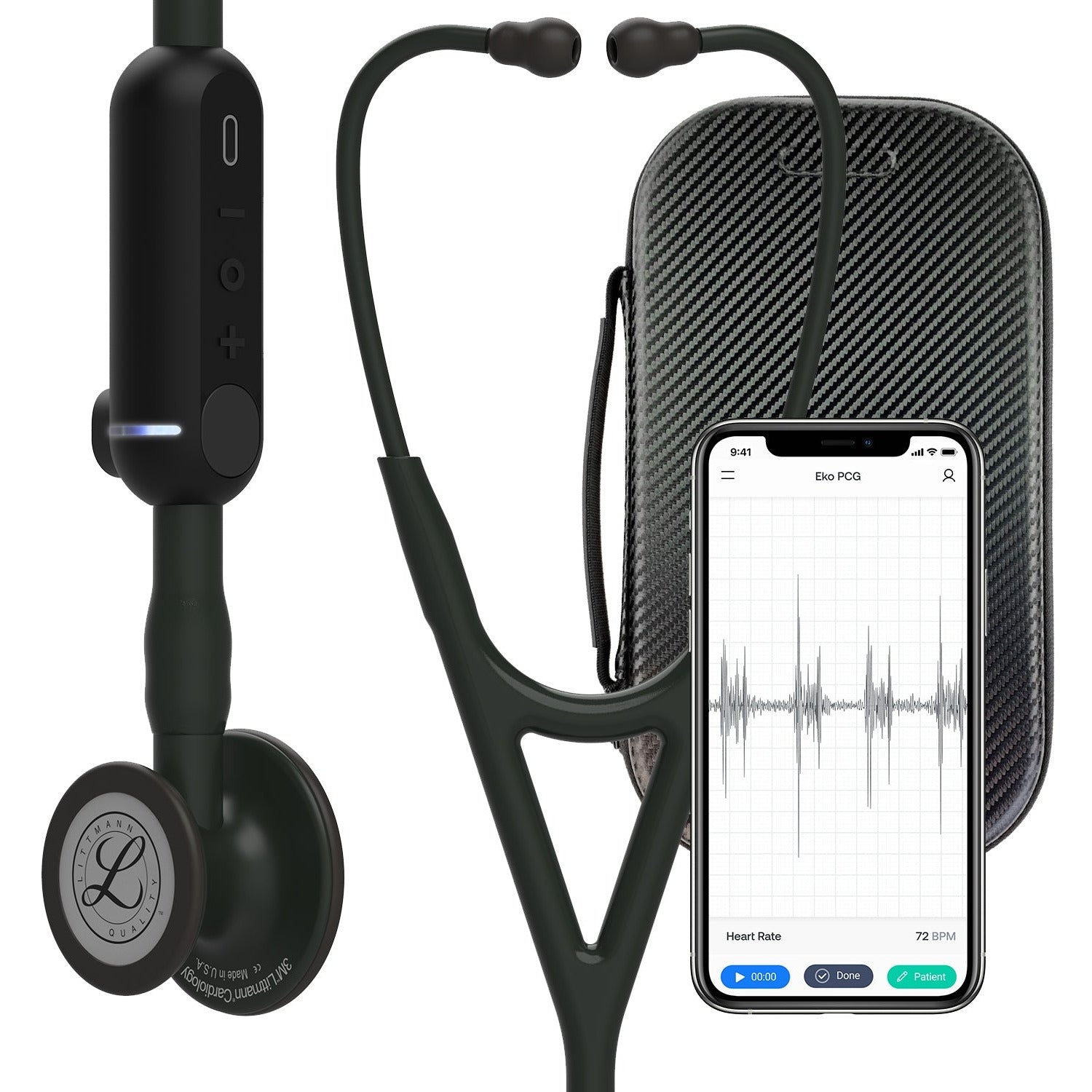 Littmann CORE Digital Stethoscope 8490 - Black - Over Engraved - Littmann Stethoscopes