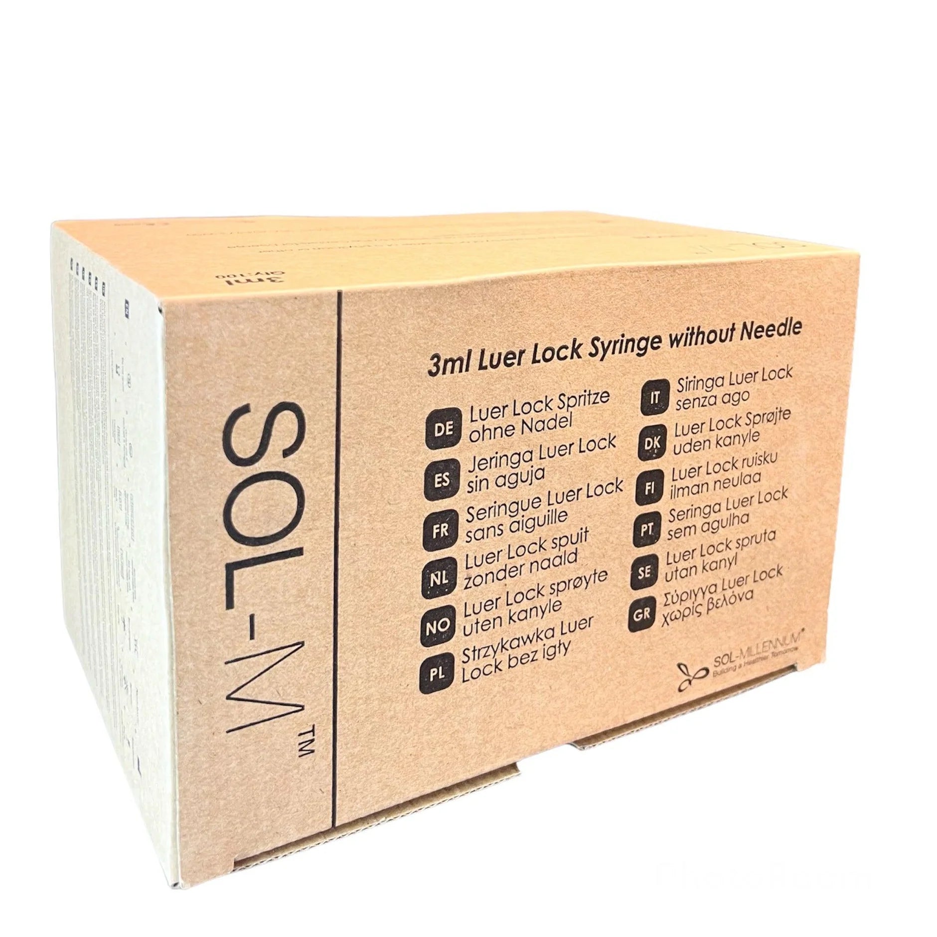 Sol-M 3ml Luer Lock Syringe w/o Needle (Box 100) - 