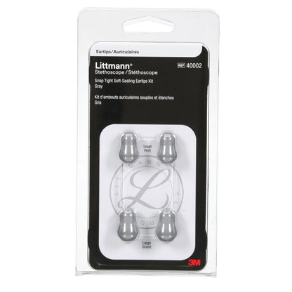 3M Littmann Snap Tight Soft-Sealing Eartips, Grey Small & Large - Littmann Stethoscopes