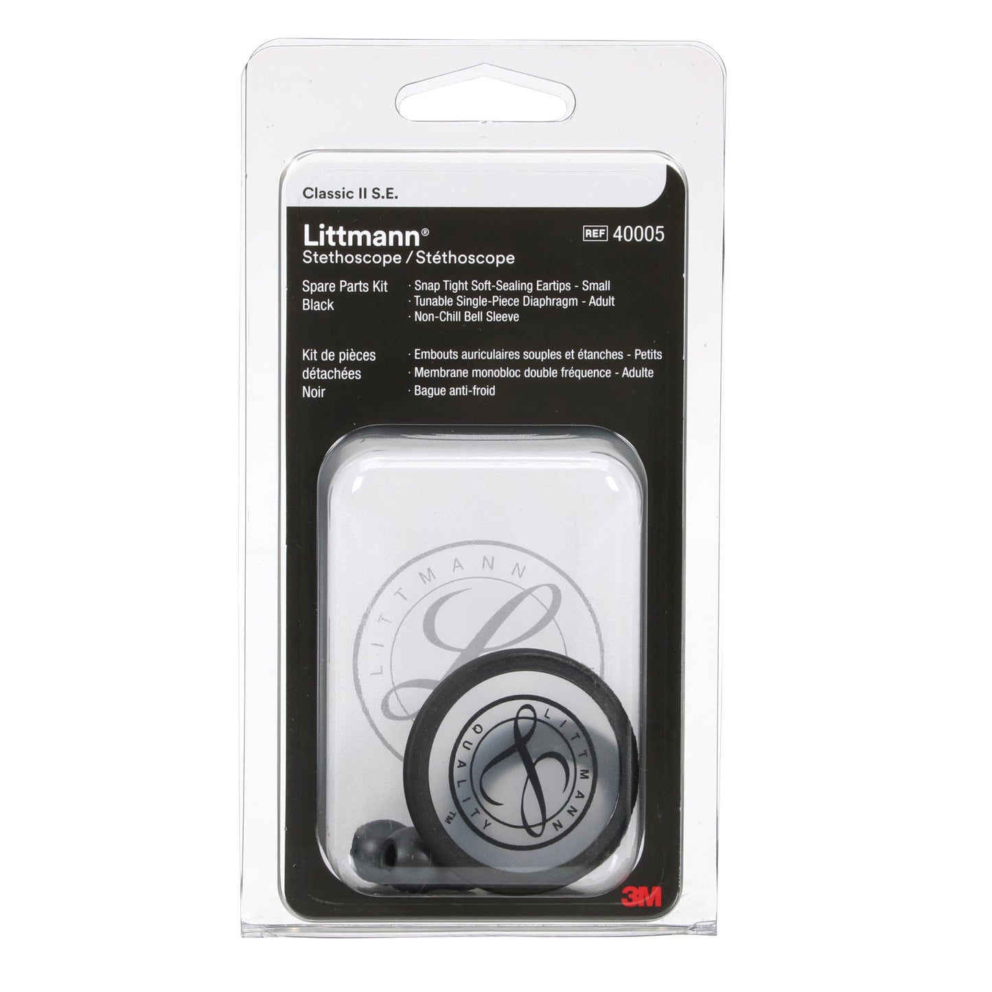 3M Littmann Spare Parts Kit - Classic II S.E. Stethoscopes - Black - Littmann Stethoscopes