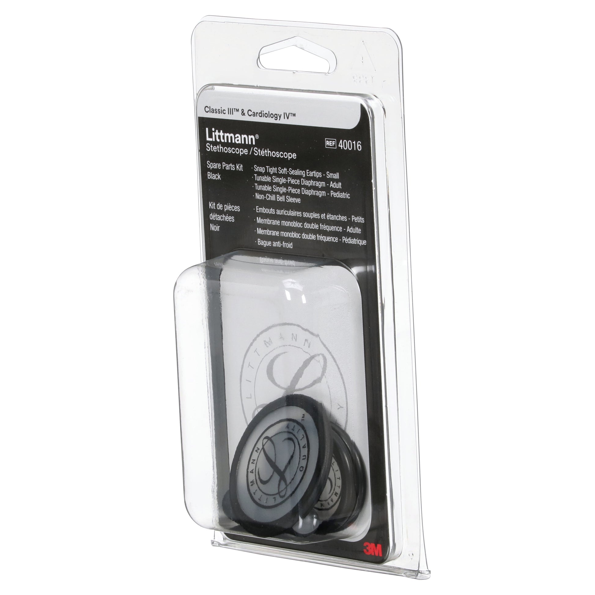3M Littmann Spare Parts Kit - Classic III/Cardiology IV/CORE Stethoscopes - Black - Littmann Stethoscopes
