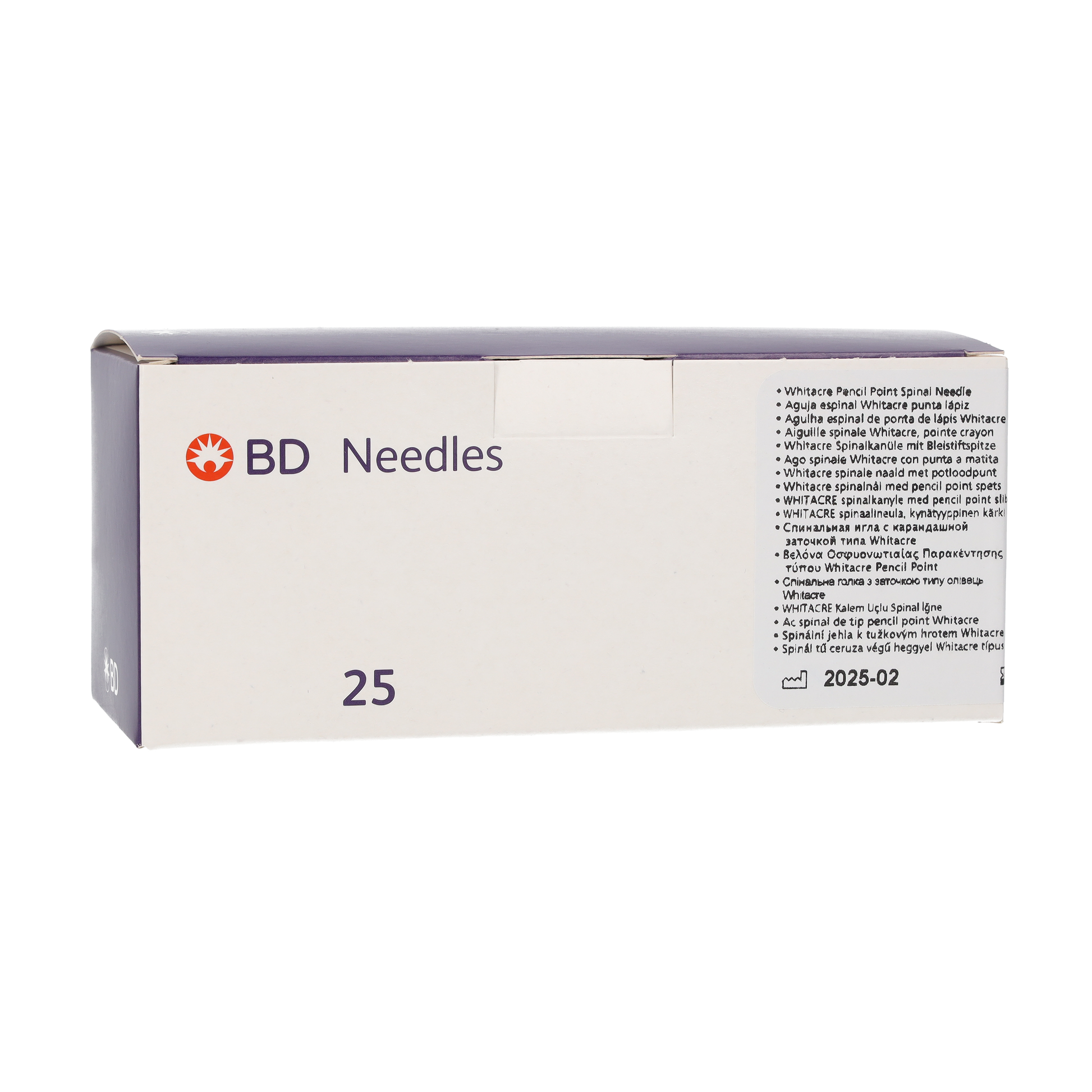 BD Whitacre Pencil Point Spinal Needle 22G 3 1/2" 90mm box of 25 - Becton Dickinson