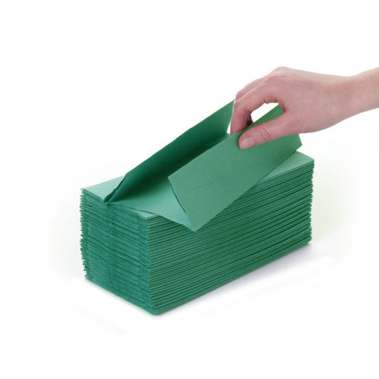 C-Fold Hand Towels - Green - 1ply - 23x25cm - 2400 Sheets