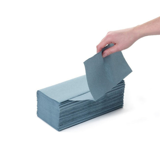 C-Fold Hand Towels - Blue - 1ply - 23x25cm - 2400 Sheets - HYDI