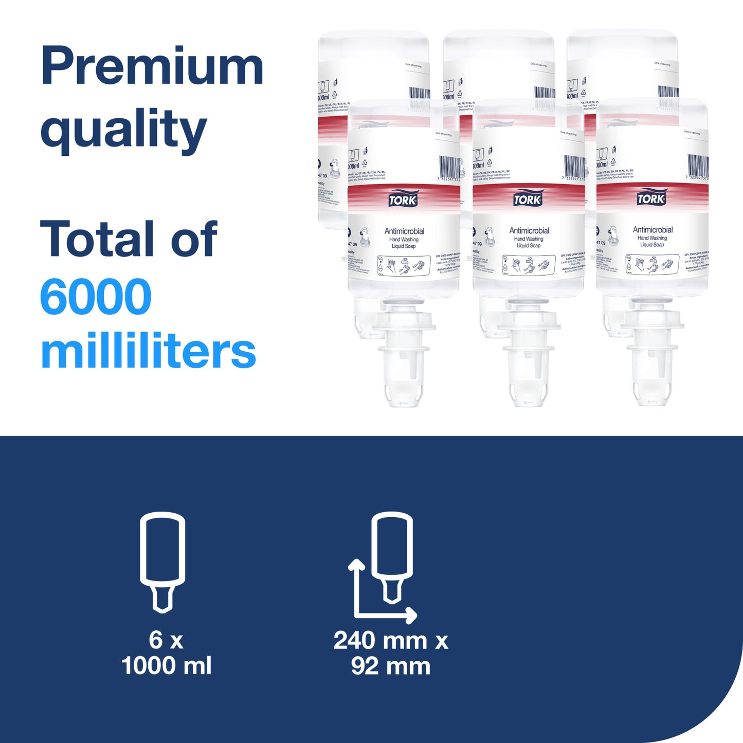 Tork Antimicrobial Hand Washing Liquid Soap S4 x6 - 