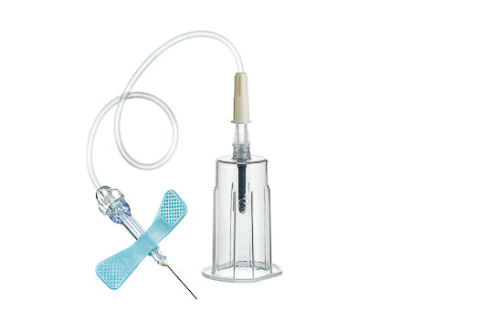 Safety Blood Collection Set, Blue, 23G x 3/4", W/ Holder, Sterile - Box of 35 - 