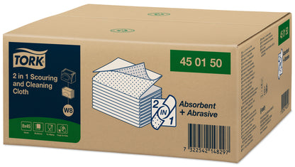 Tork 2 in 1 Scouring and Cleaning Cloth - Pack of 45 - 