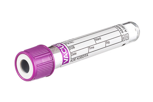 VACUETTE® 1ml K2EDTA Push Cap Tube - 13x75mm - Box of 50 - 