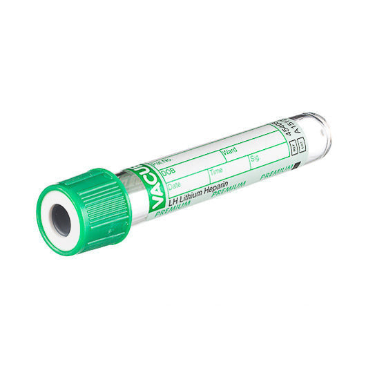 VACUETTE Blood Collection Tube 1ml 13x75mm Green Cap/White Ring - Box of 50 - Becton Dickinson