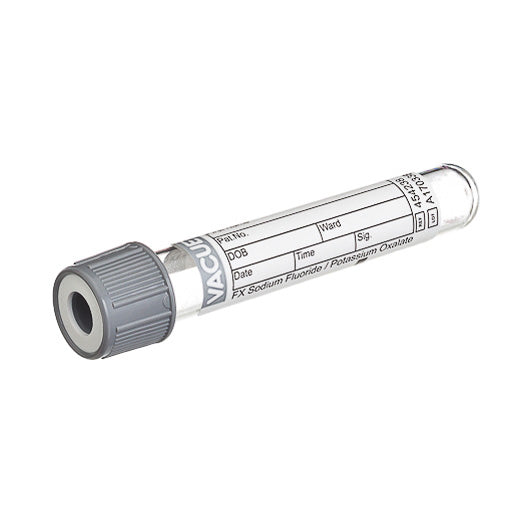 VACUETTE® Tube, Naf/KO, 2ml, 13x75mm, Grey/Black, Sterile - Pack Of 50 - 