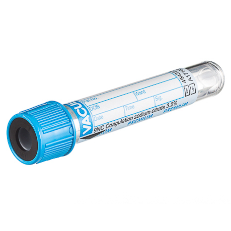 VACUETTE® TUBE 3.5ml Na Cit 3.2%, PREMIUM screw cap - 13x75mm, Blue cap x 50 - 