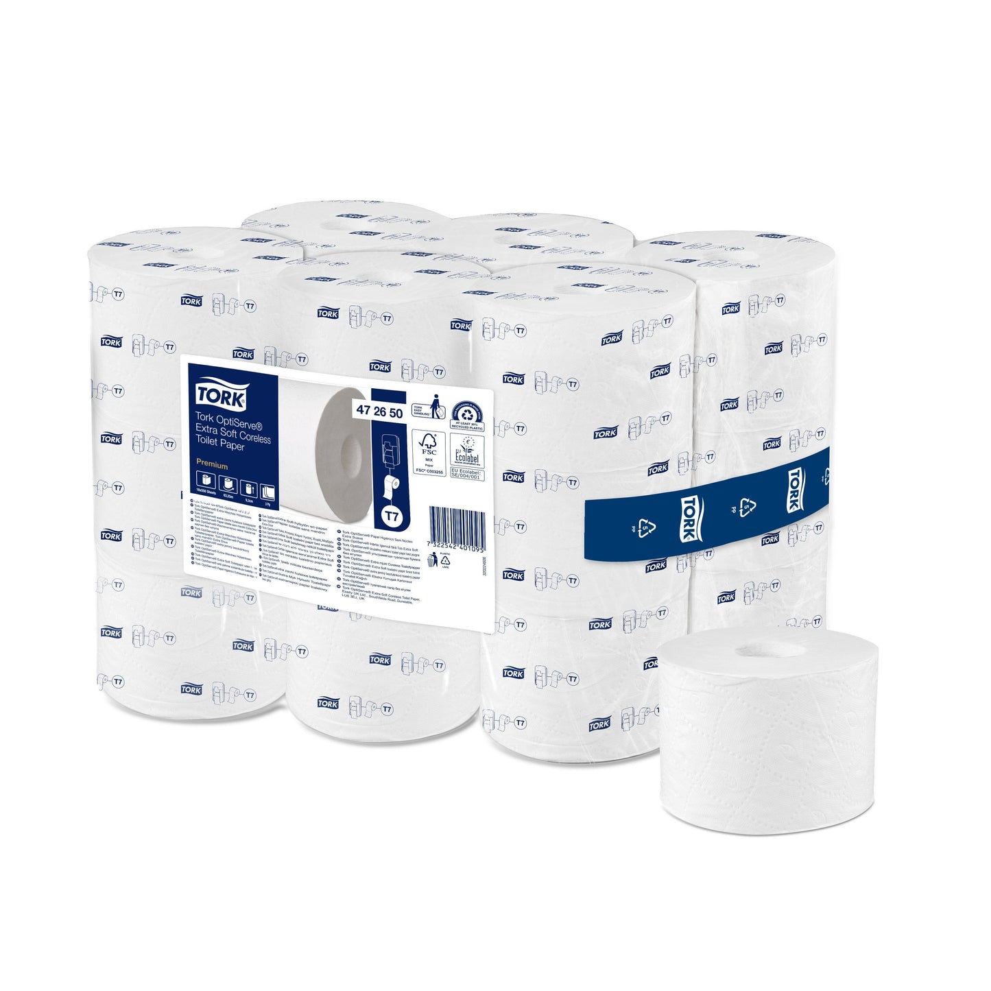 Tork OptiServe Premium Coreless Toilet Paper - 3 Ply - Pack of 18 - 