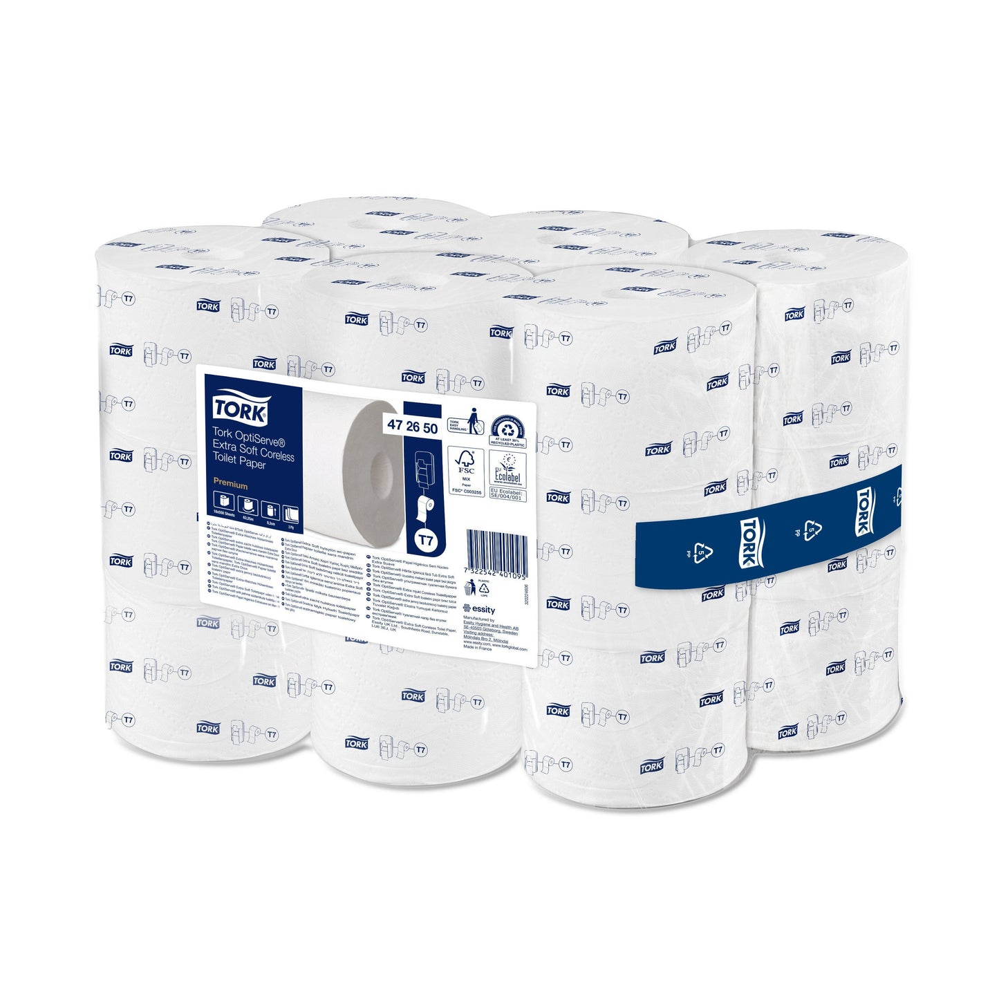 Tork OptiServe Premium Coreless Toilet Paper - 3 Ply - Pack of 18 - 