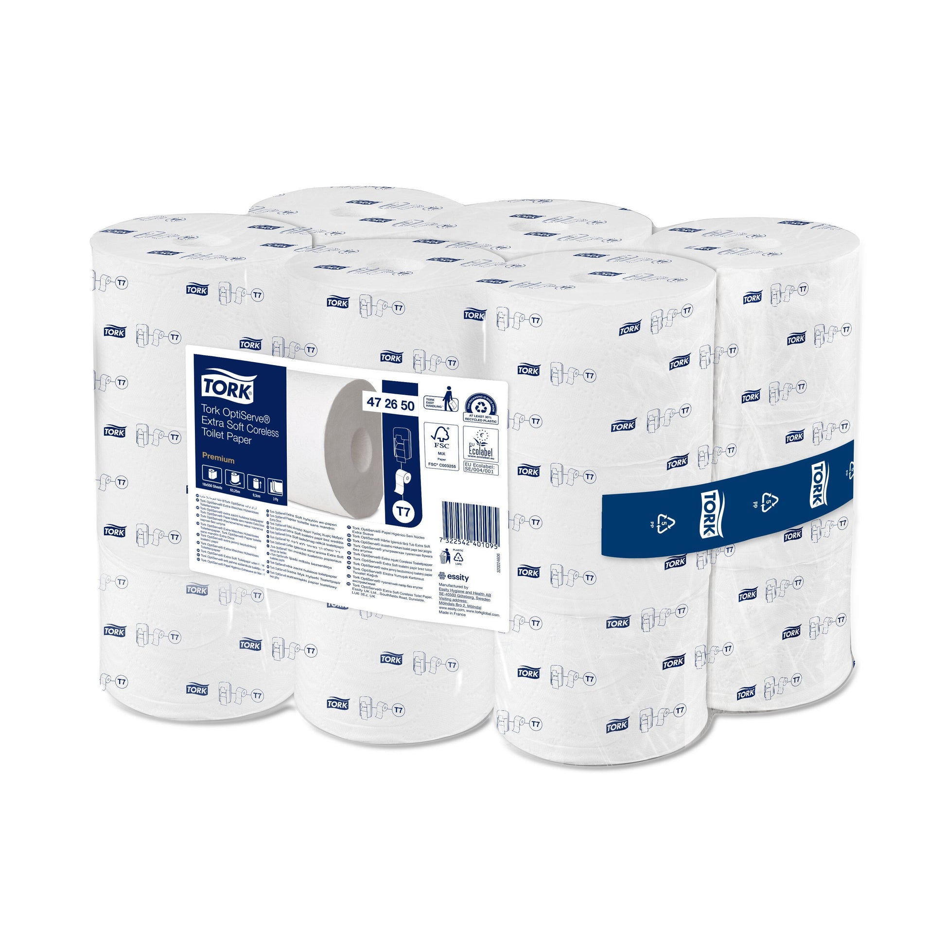 Tork OptiServe Premium Coreless Toilet Paper - 3 Ply - Pack of 18 - 